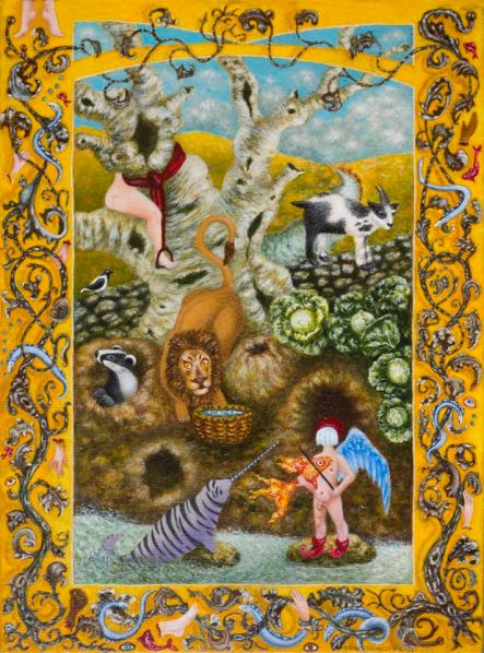 Book of Days, 2014, Sitting Loose by Rena Church, Acrylic, 9 x 12 inches